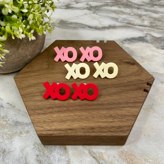 Acrylic Stud Earrings - XOXO Valentine’s Day